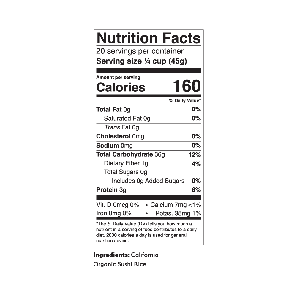 California Organic Sushi Rice