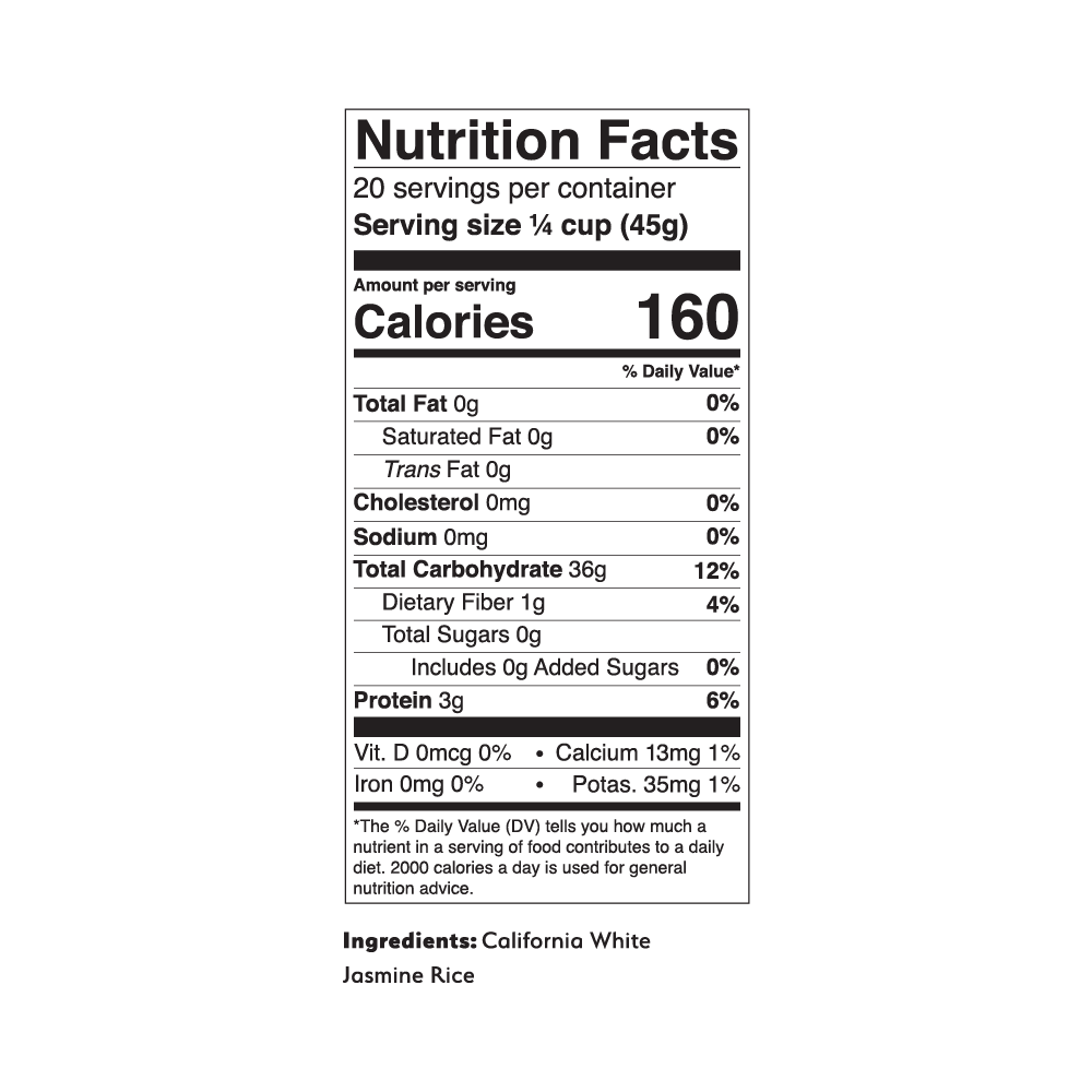 California White Jasmine Rice