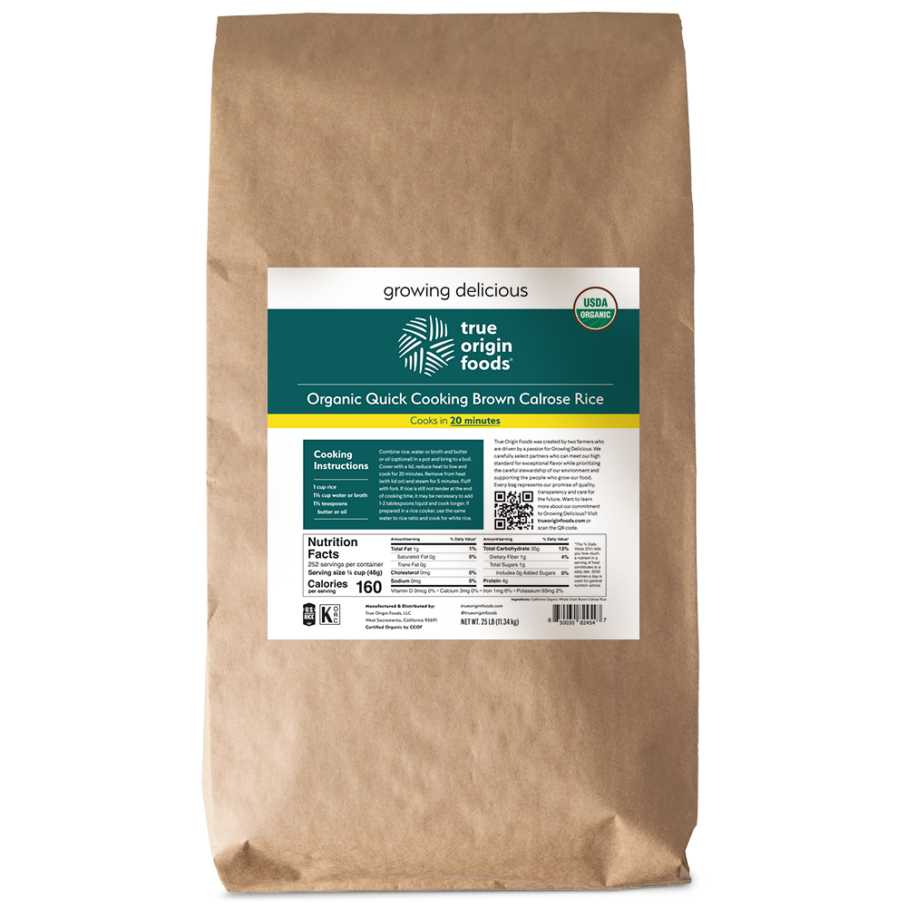 Organic Quick Cooking Brown Calrose Rice