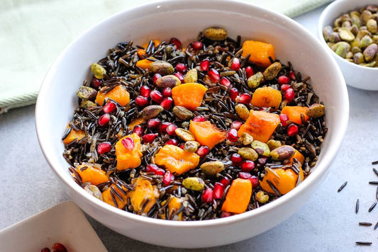 Autumn Wild Rice Pilaf with Pomegranate Seeds