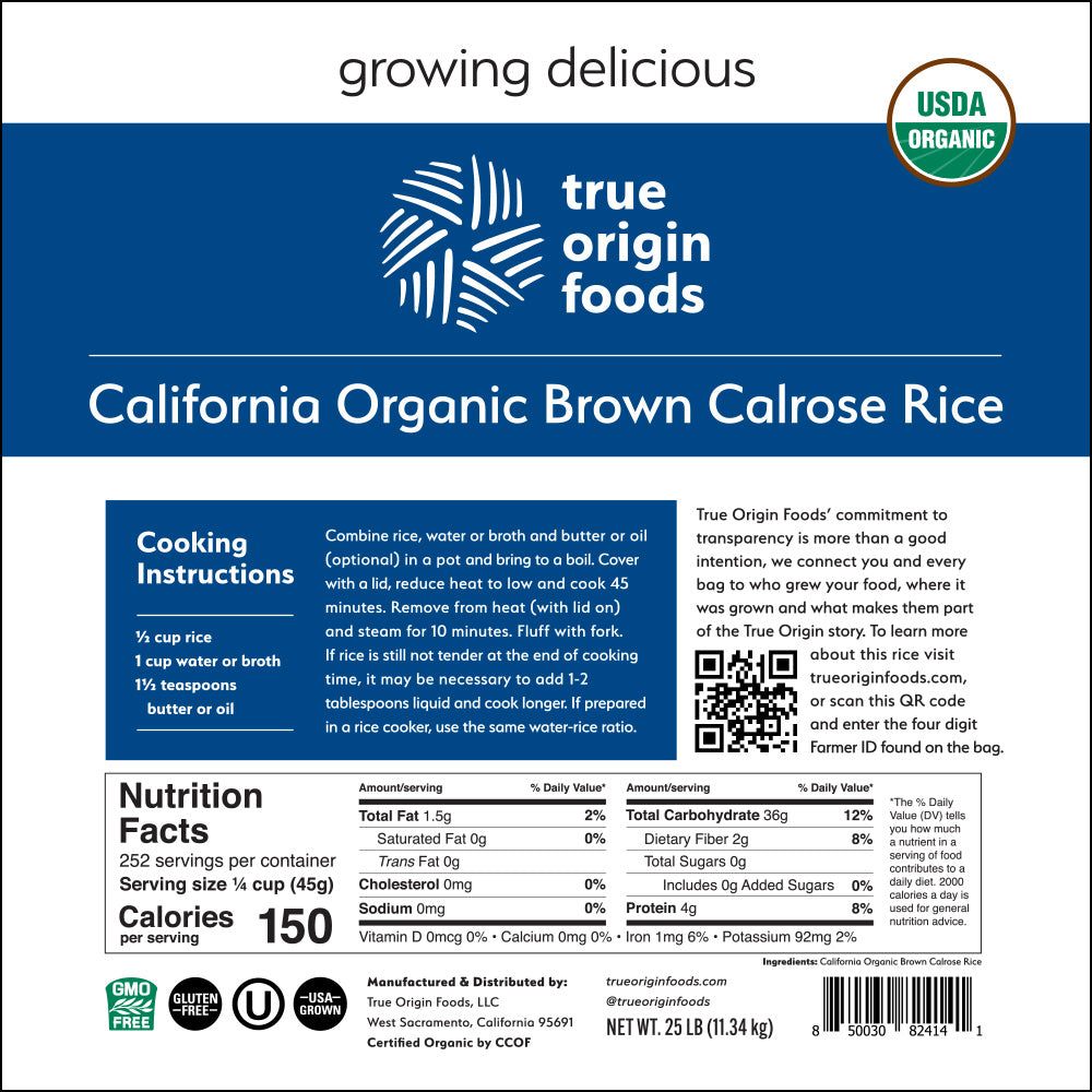 Organic Brown Calrose Rice