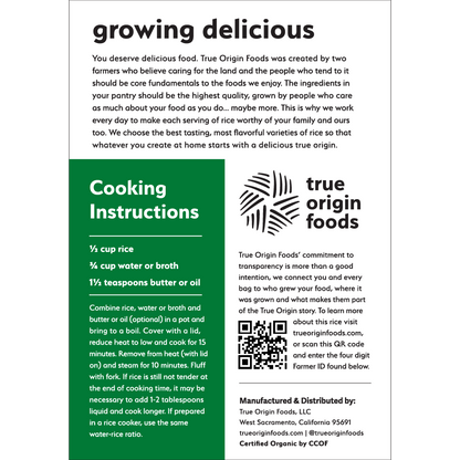 California Organic White Calrose Rice