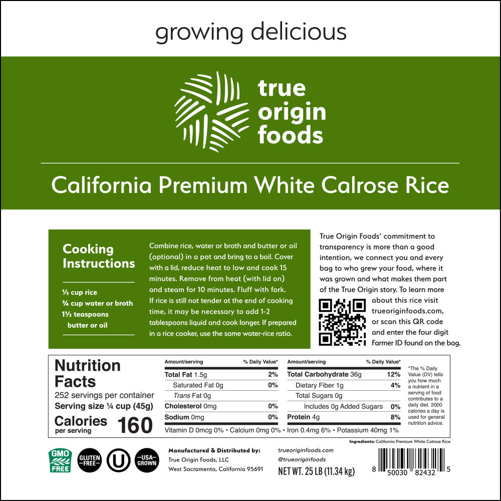 Calrose Rice Packaging California Premium White Calrose Rice – Next Generation Foods