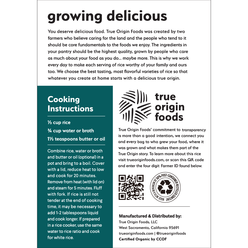 Organic Quick Cooking Brown Calrose Rice