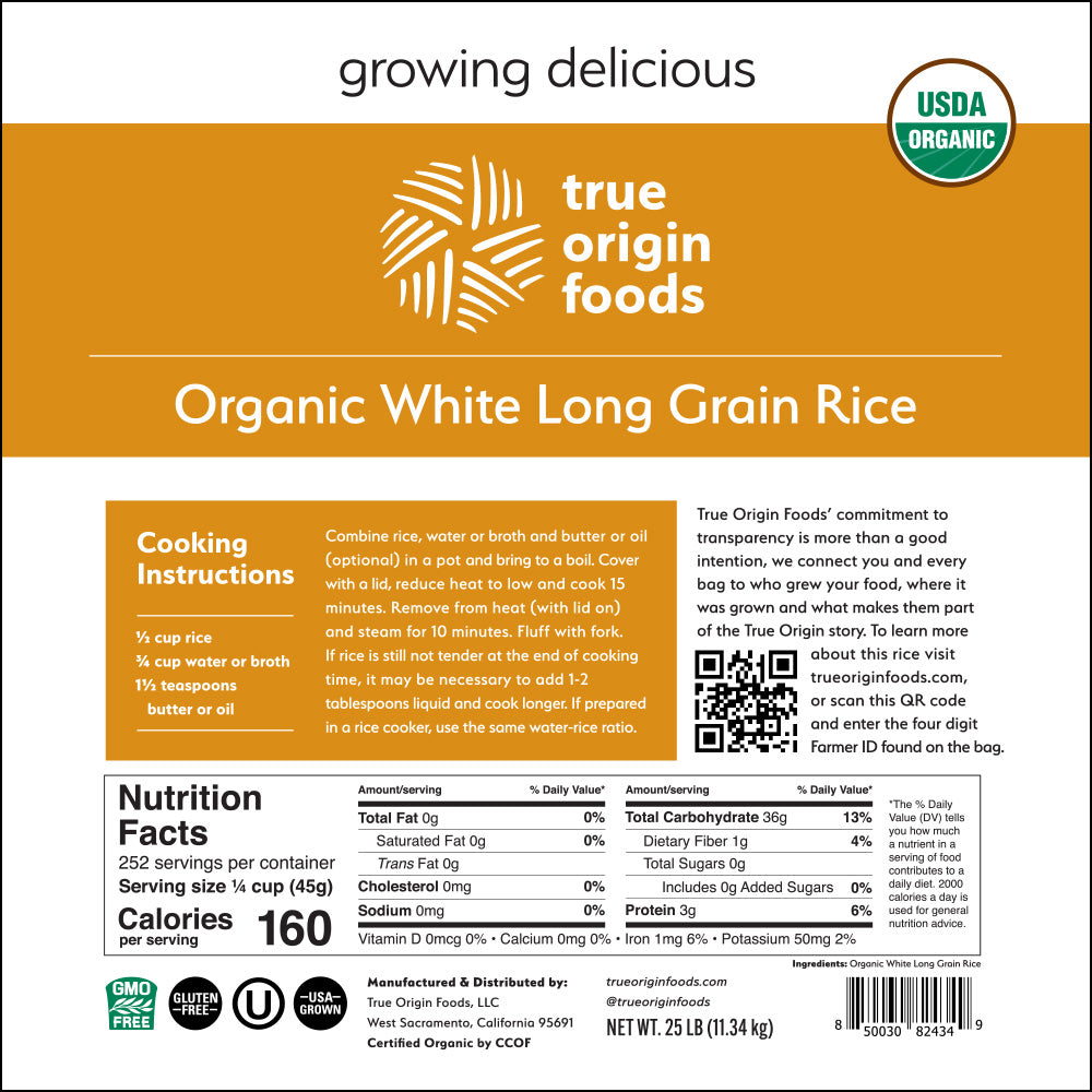 Organic White Long Grain Rice